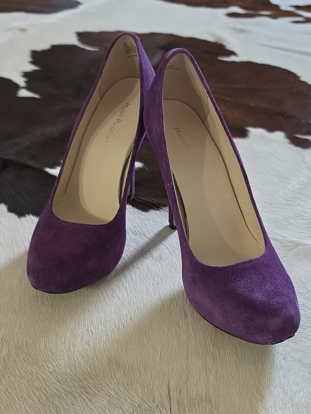 Hush Puppies Purple Suede Classic High Heel Pumps
